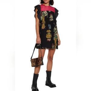 REDVALENTINO Chinese Lacquer Printed Silk Dress